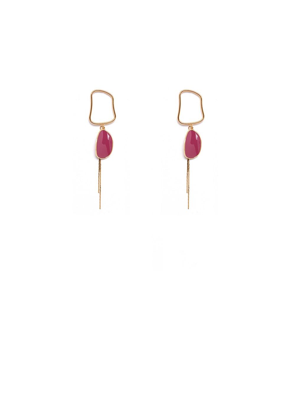 BOUCLES D'OREILLES DELIA BOURGOGNE PLAQUÉES EN OR 18KT