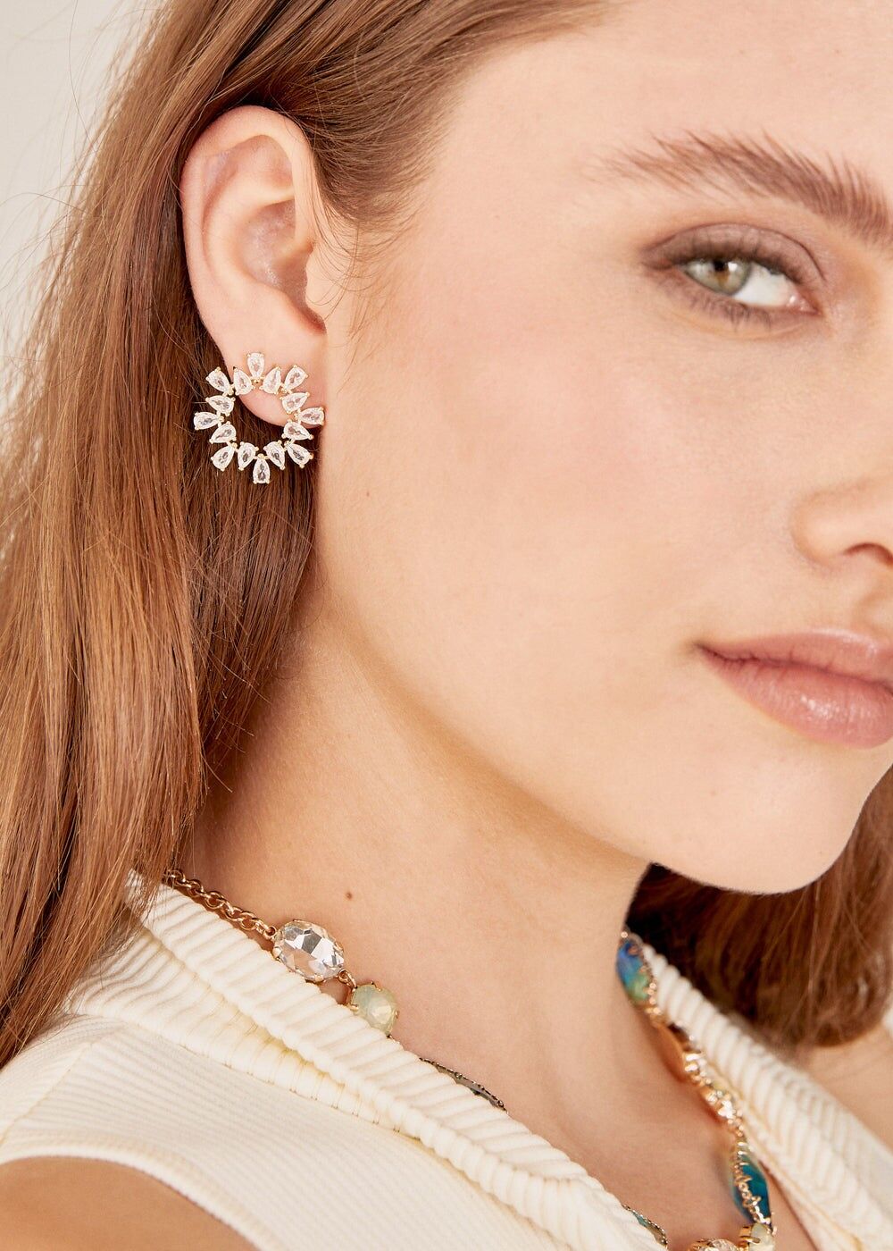 BOUCLES D'OREILLES TOSCA AVEC ZIRCONS PLAQUÉ OR 14KT