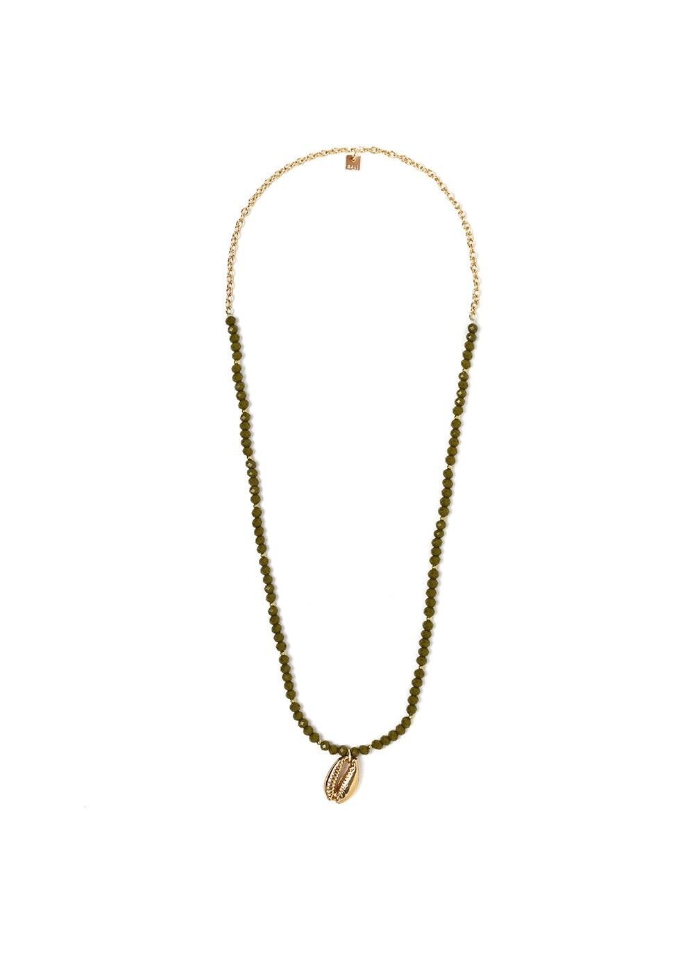 KHAKI ELASTISCHES ARMBAND MIT MUSCHEL