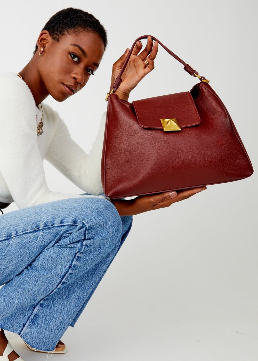 GRAND SAC PORTÉ ÉPAULE PYRAMIDE VIVIENNE TERRACOTTA