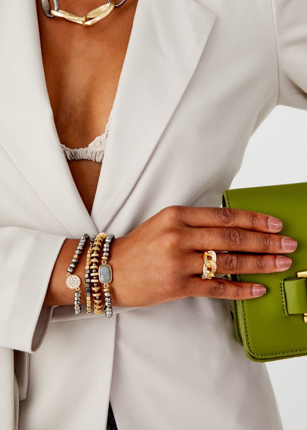 KETTENRING MIT ZIRKONEN 18K VERGOLDET