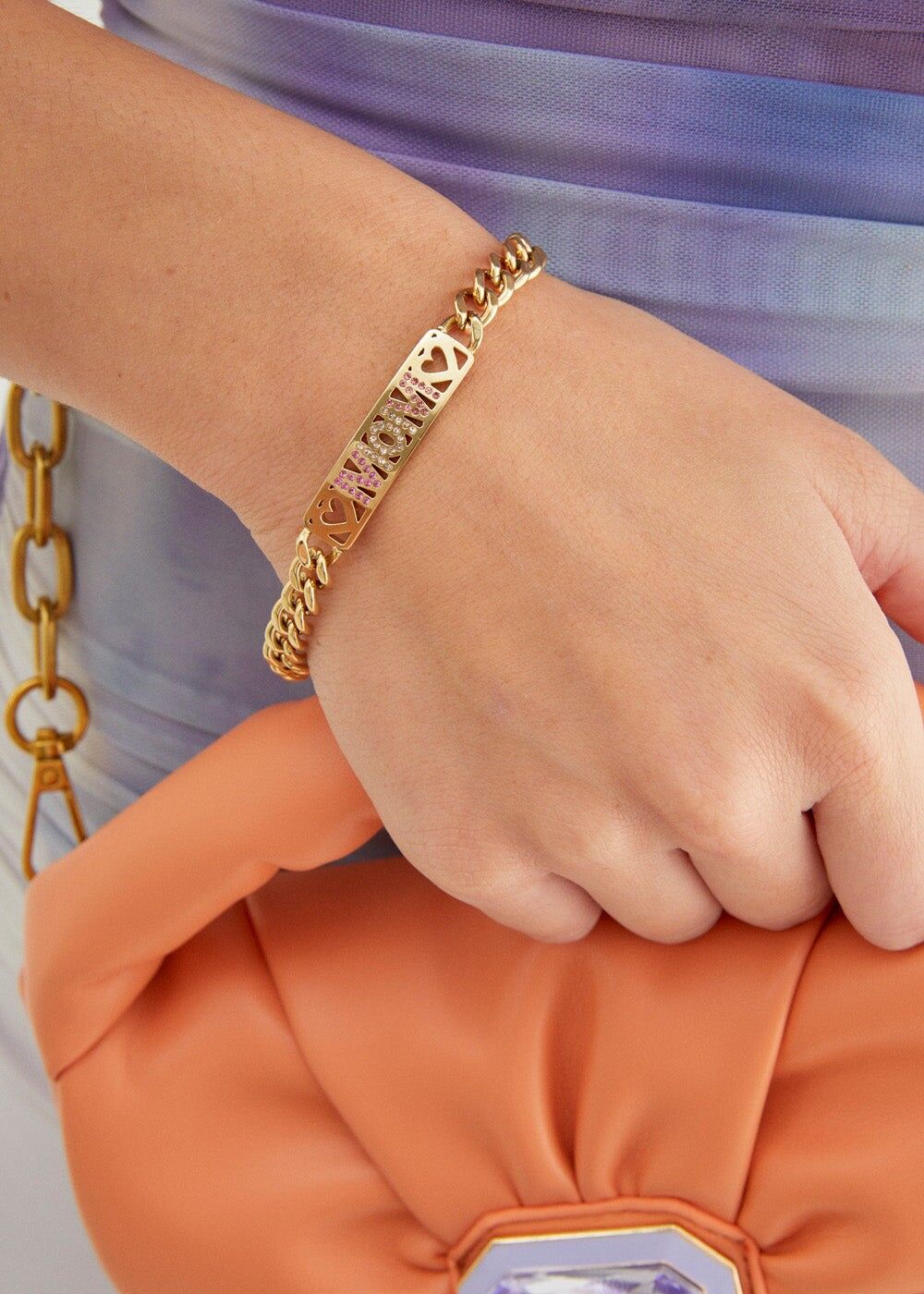 MOM S. STAHLARMBAND MIT STEINEN