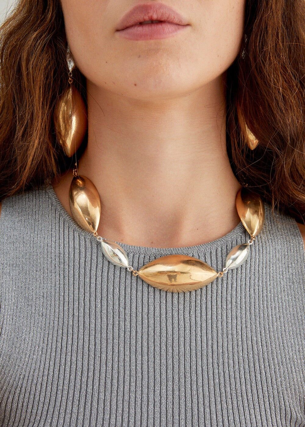 DUNE NECKLACE GOLD+SILVER