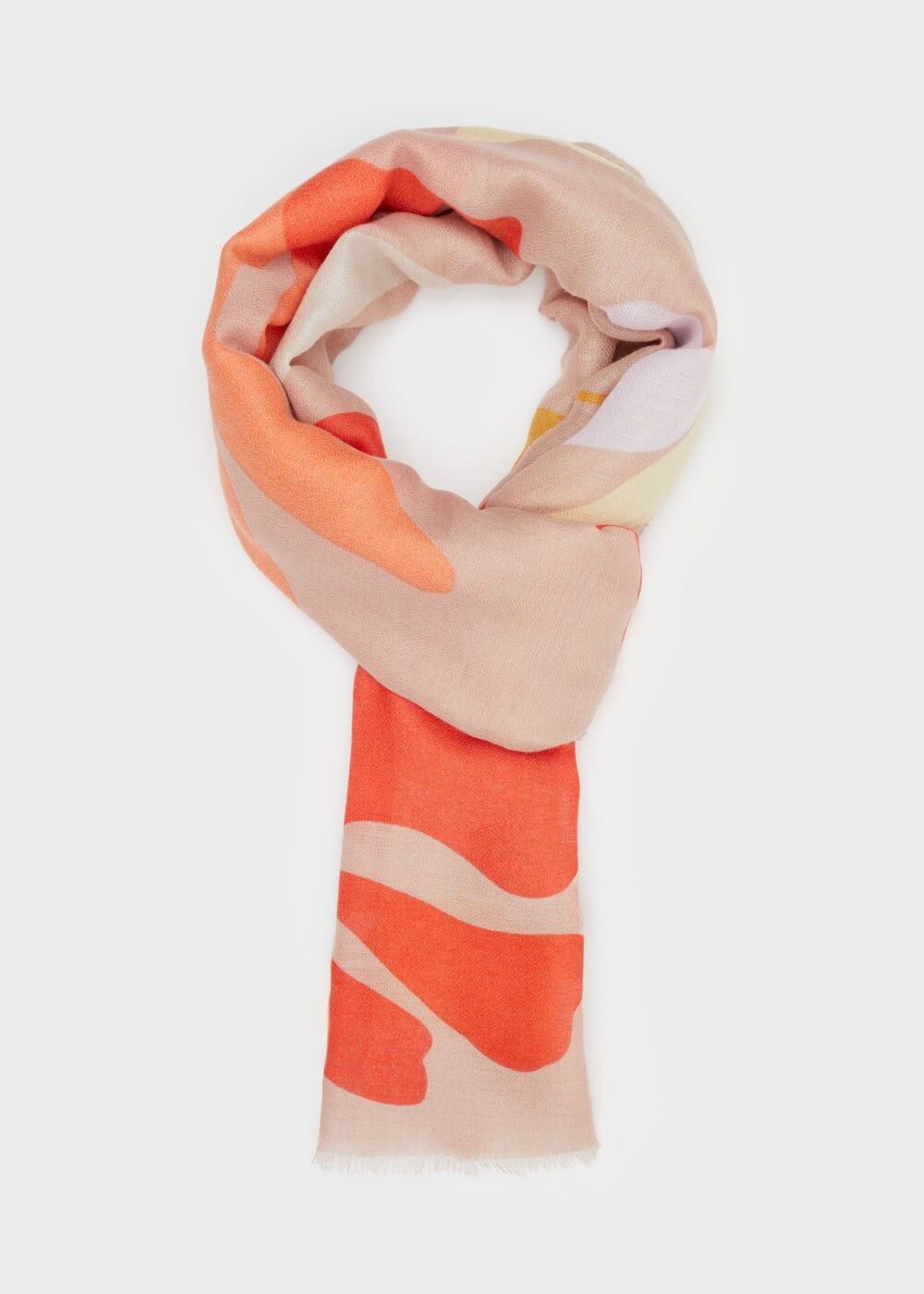 STOLE W/ PINK AND ORANGE FLOWERS