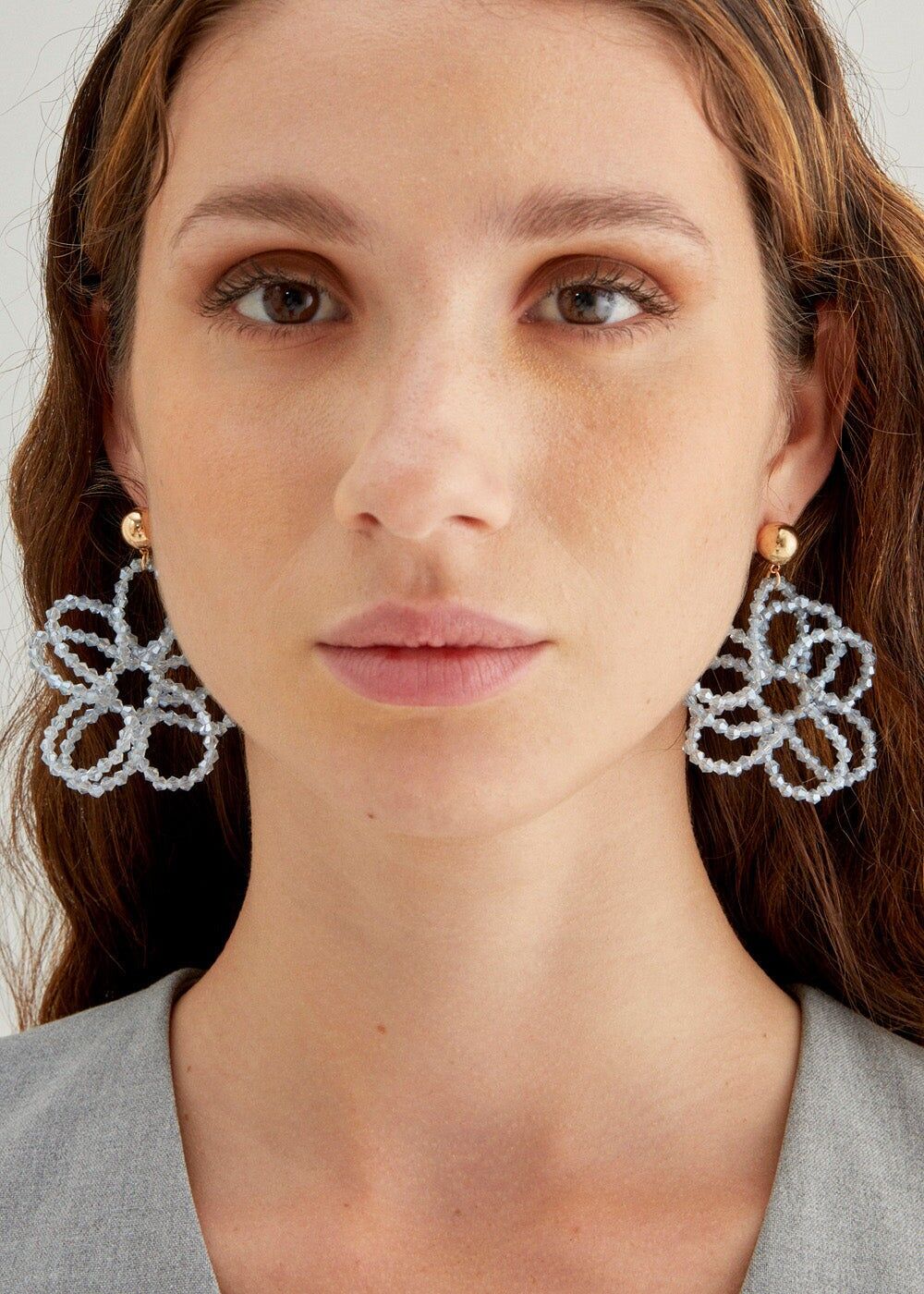 PETAL EARRINGS W/ BEADS + COLORS