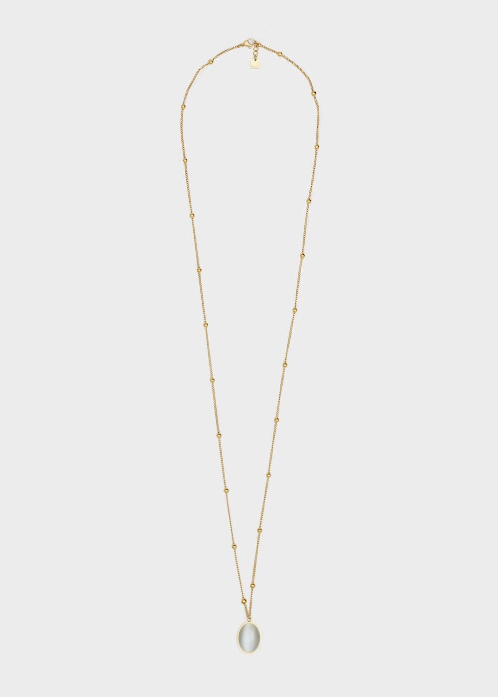 14KT GOLD PLA. S. STEEL OPAL NECKLACE + COLORS