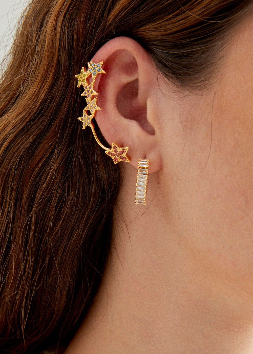 RITA GOLD EARRINGS W/STONES + COLORS