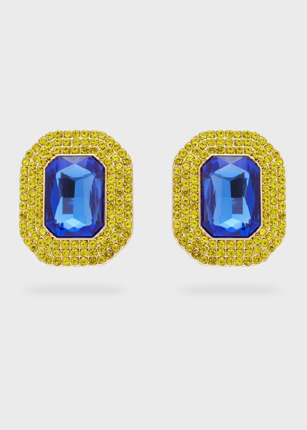 ADELE SQUARE EARRINGS W/ STONES + COLORS