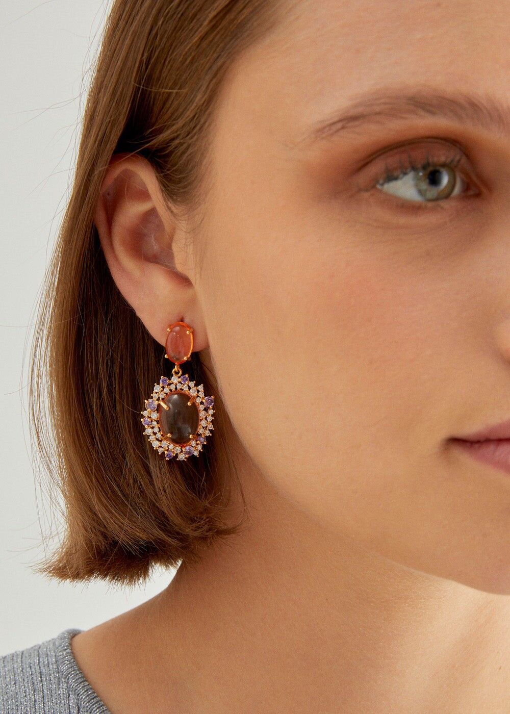 MERY PENDANT EARRINGS  RESIN  + COLORS