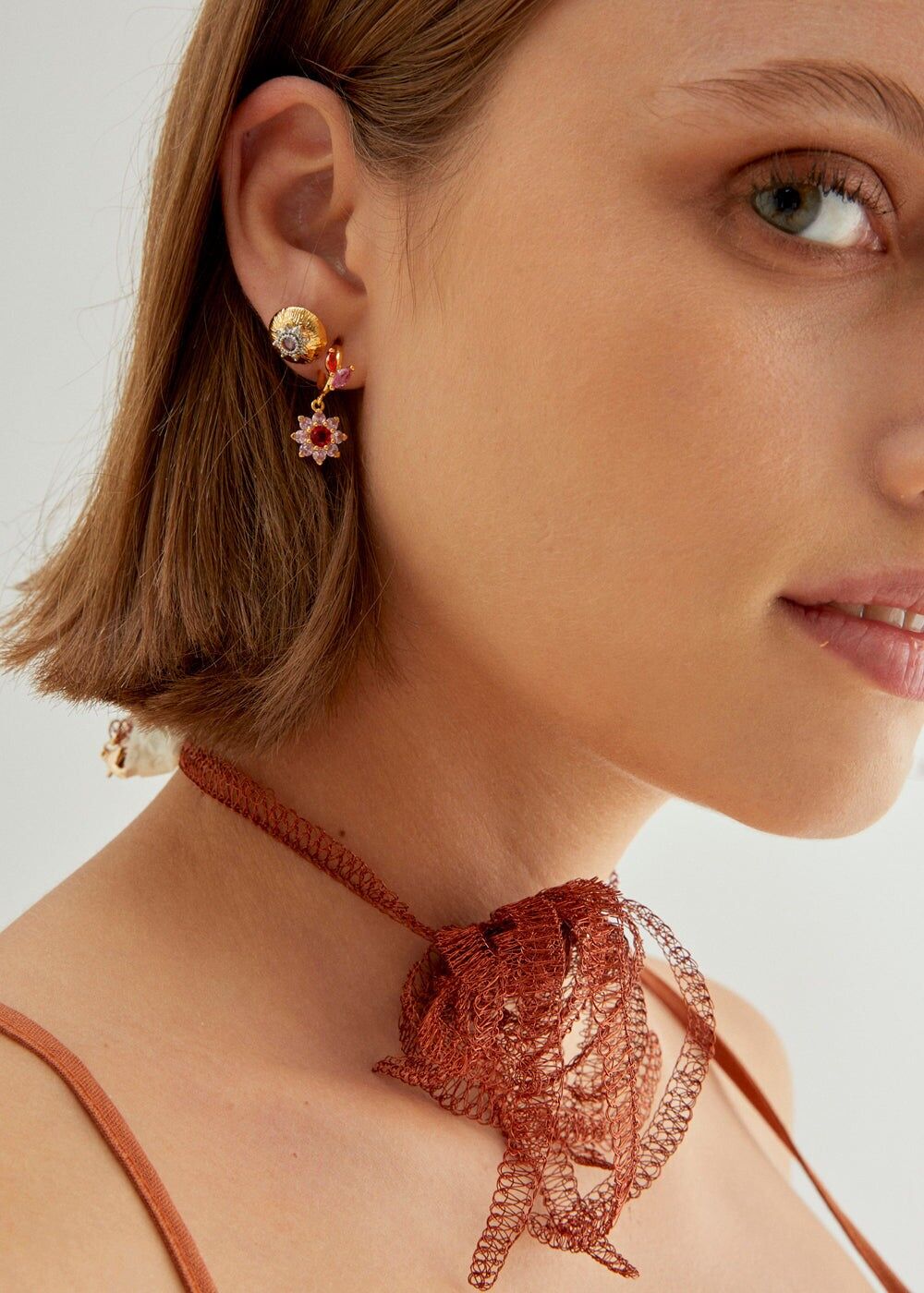OLGA LOBE EARRINGS FUCHSIA ZIRCON + COLORS