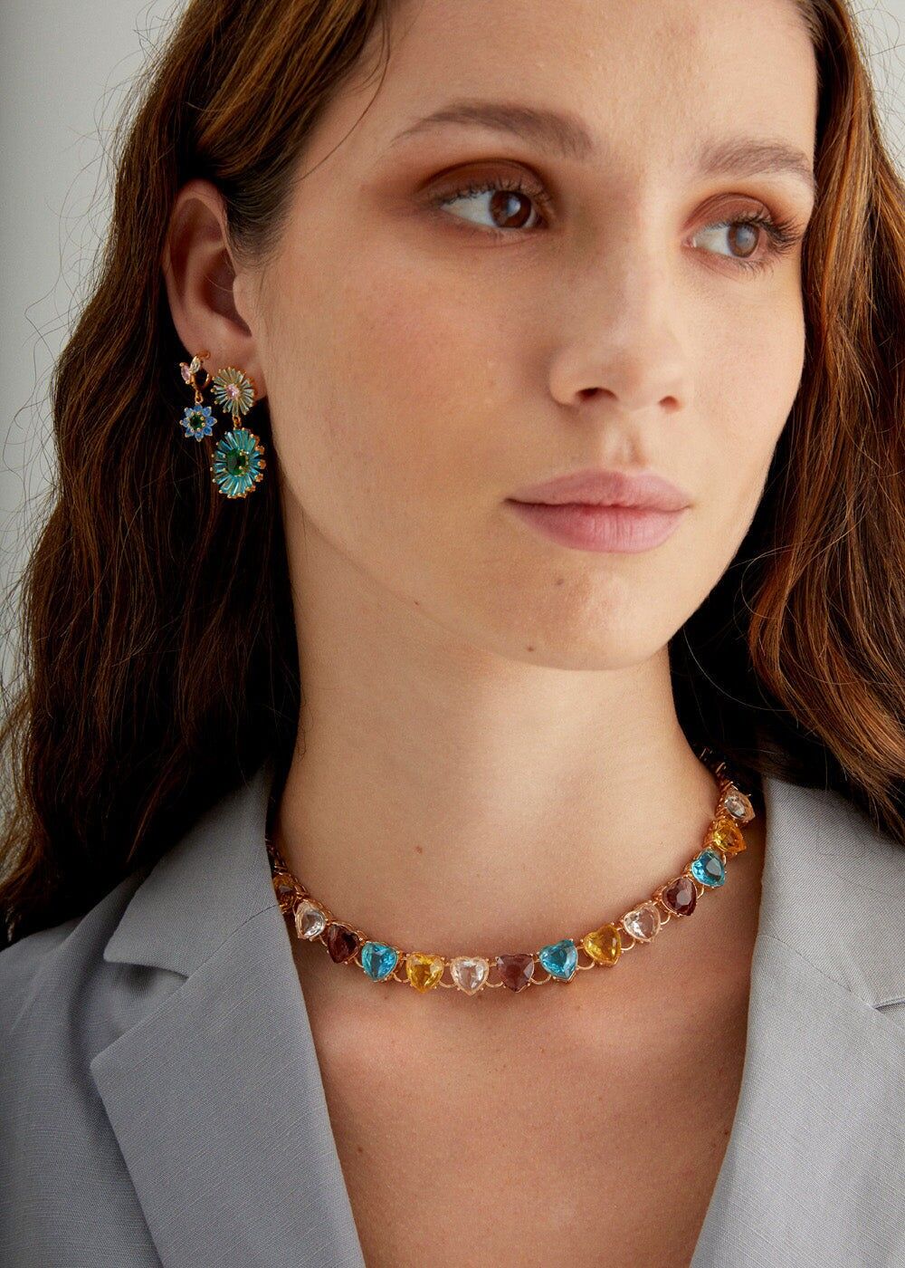 HERZKETTE MIT STEINEN + FARBEN