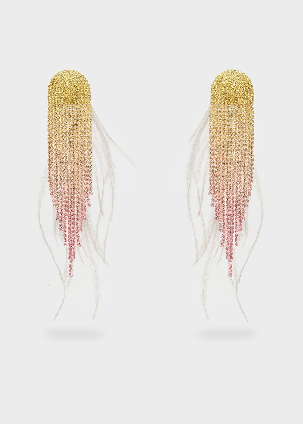 SPARKLE EARRINGS W/ PLUMES+STONES + COLORS