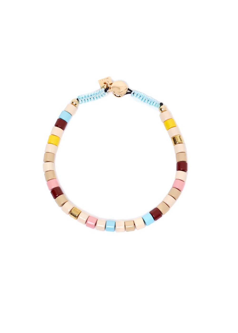 TOBI BRACELET WITH WHITE AND BEIGE BEADS