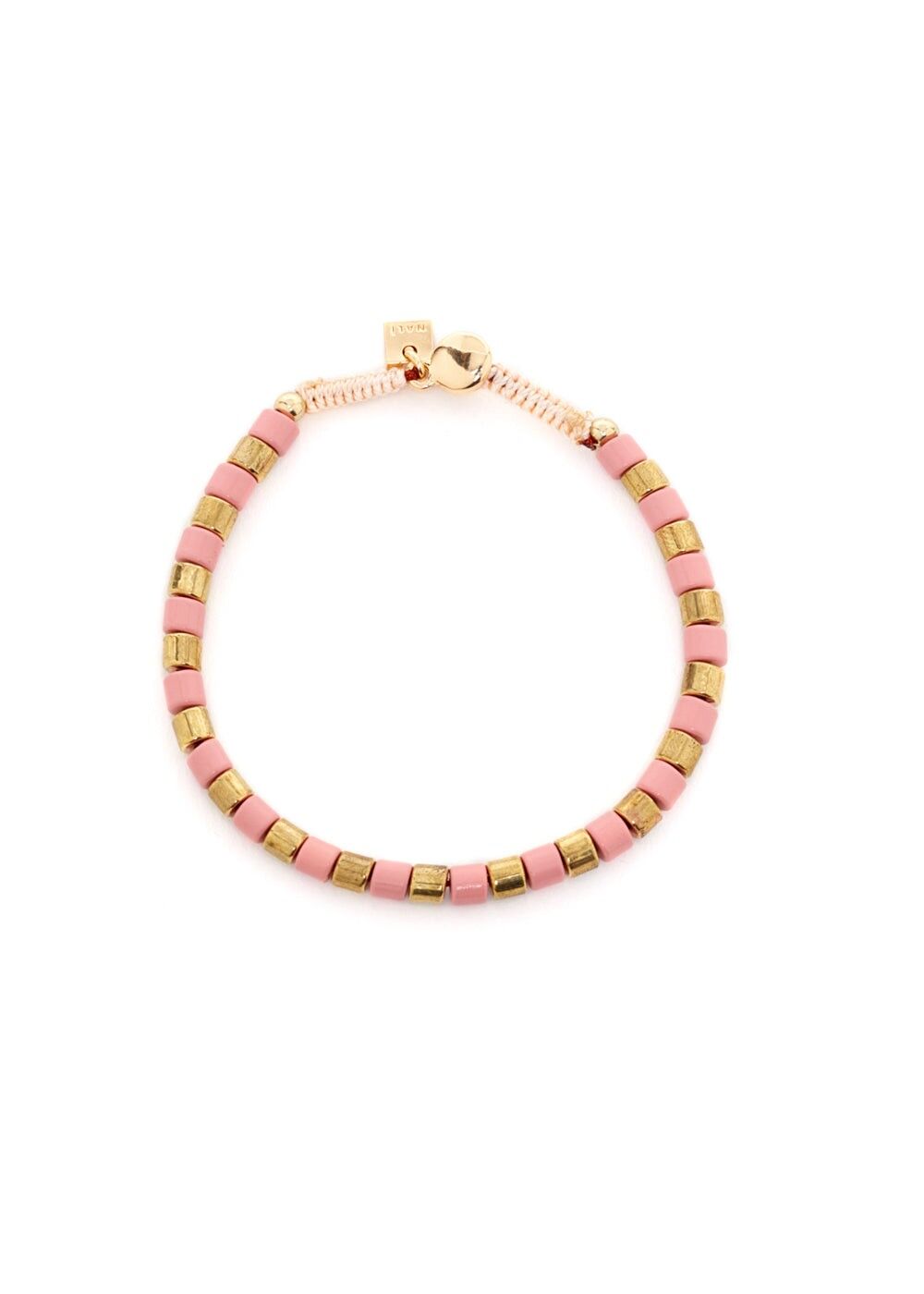 TOBI BRACELET WITH GOLD AND PINK BEADS