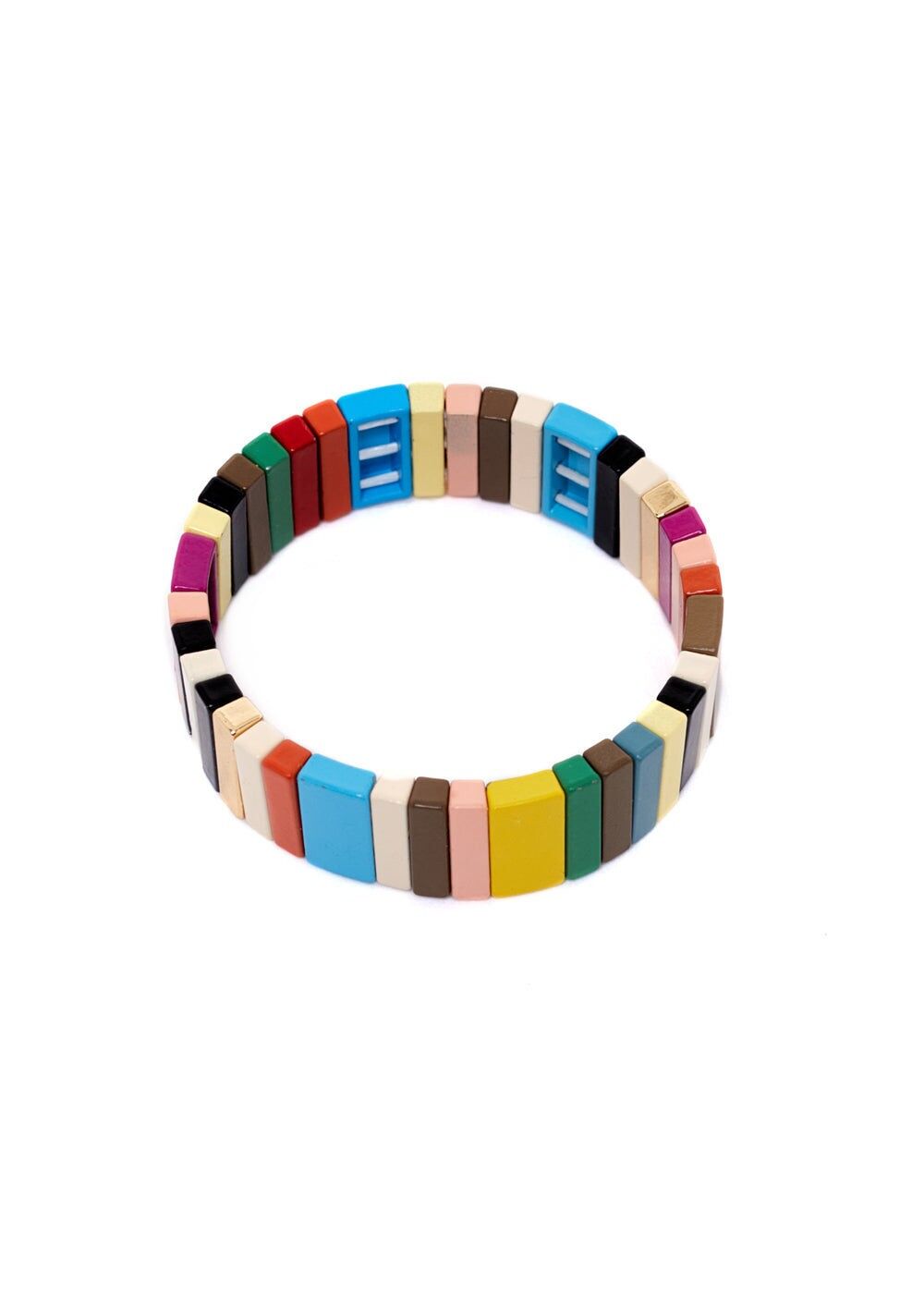 SISSI DOPPELDRAHT ELASTISCHES ARMBAND MIT BLAUEN PERLEN