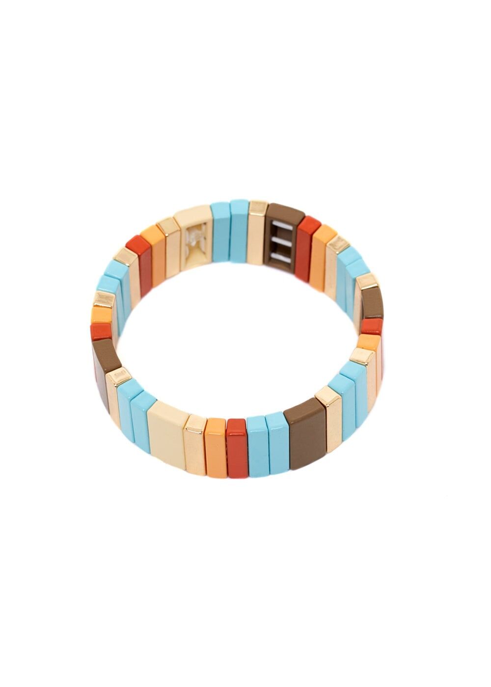 SISSI DOUBLE WIRE ELASTIC BRACELET LIGHT BLUE BEADS