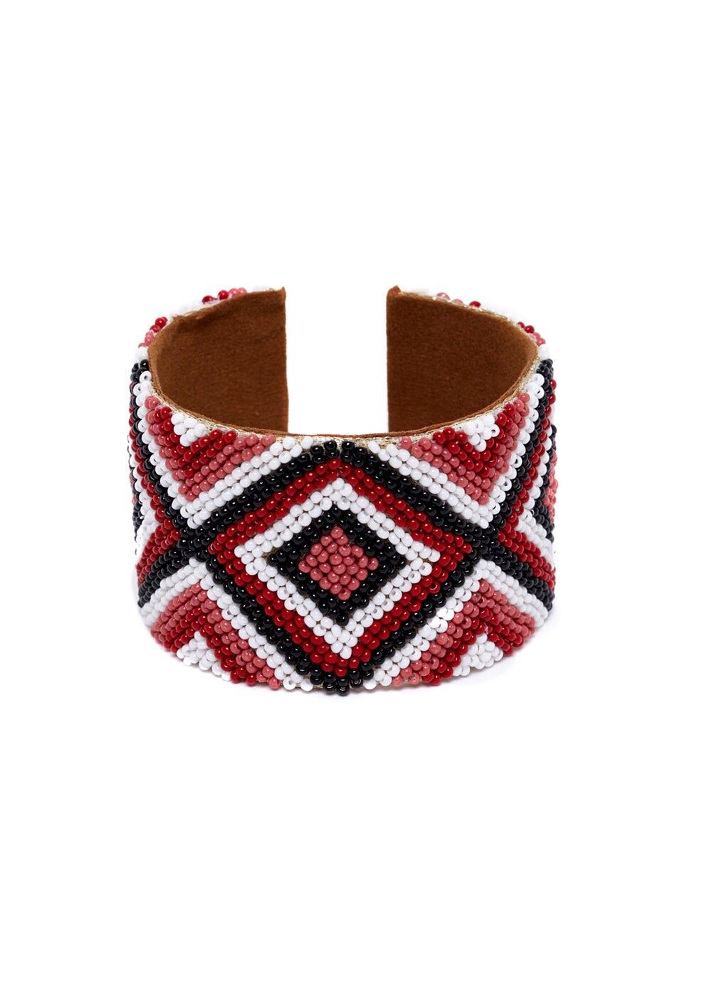 ROY RIGID BRACELET WITH ORANGE AND PINK BEADS