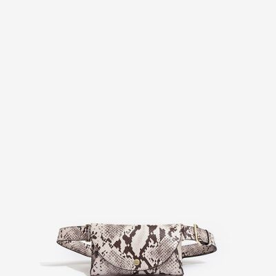 LIGHT GRAY WAIST BAG PYTHON EFFECT