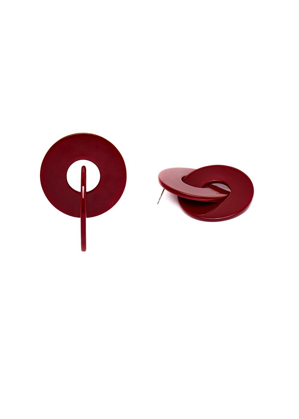 PIA TERRACOTTA DOUBLE CIRCLE LONG EARRINGS