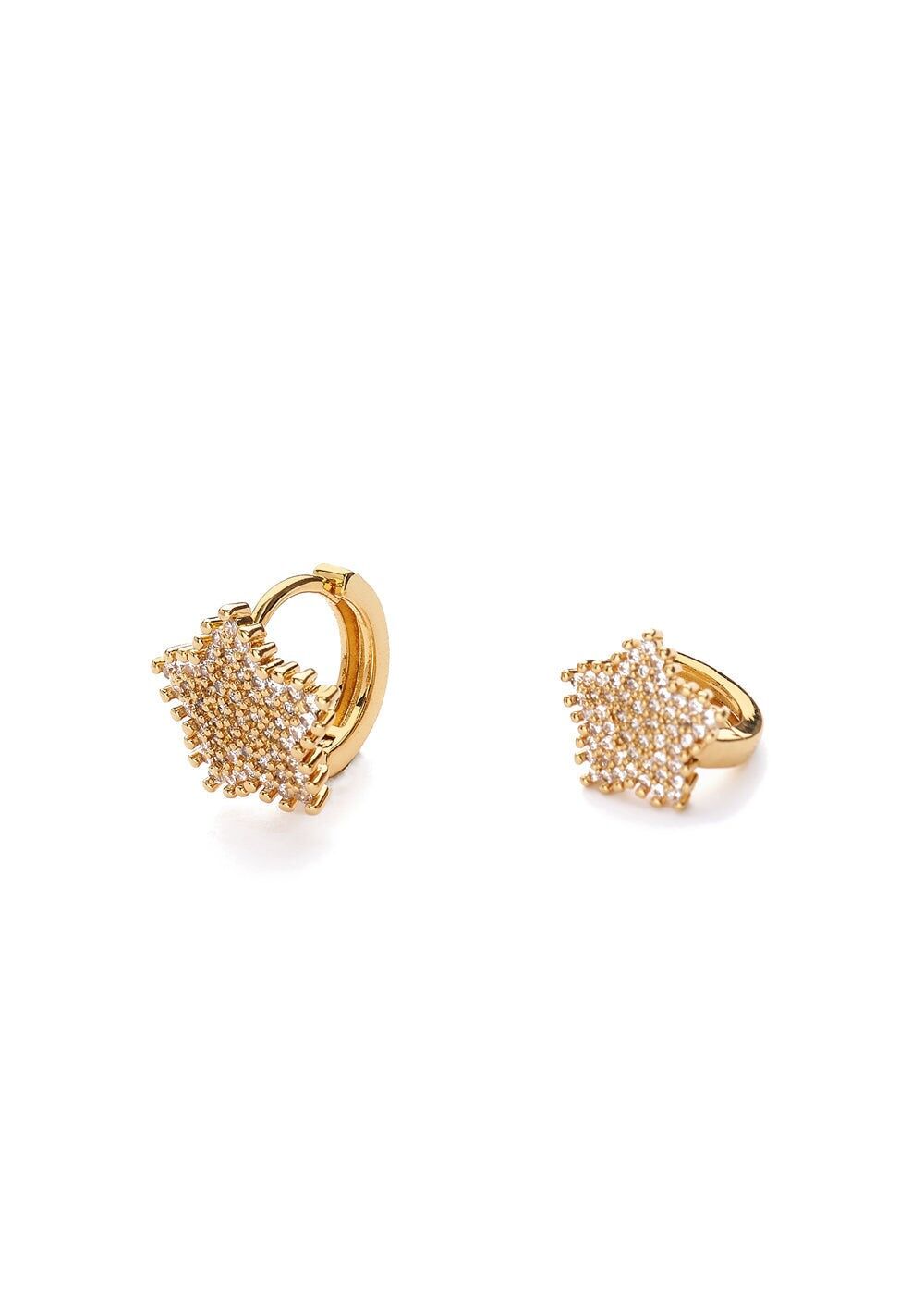 STELLA HOOP EARRINGS W/ ZIRCONS 18K GOLD PLATED