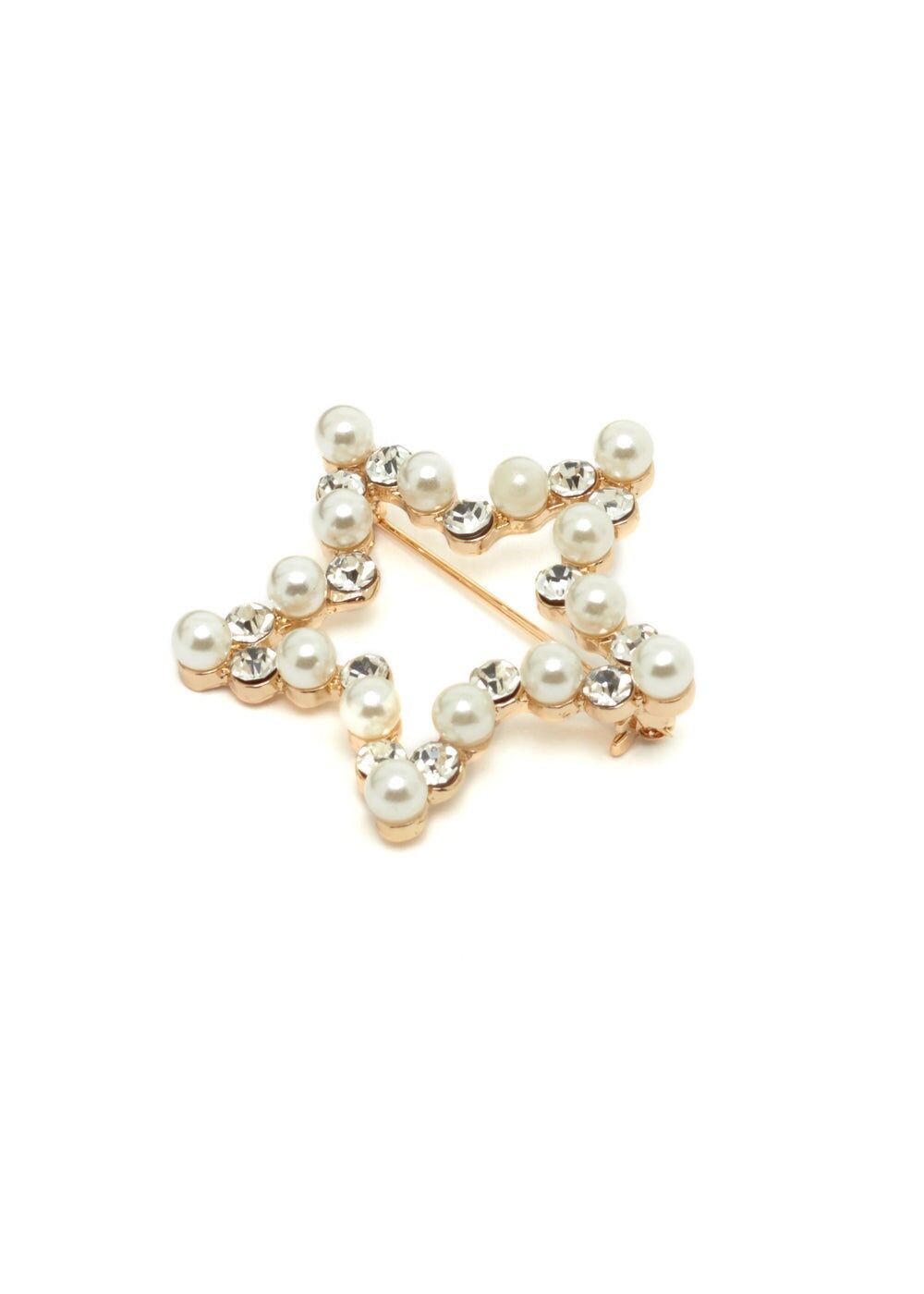BROCHE ÉTOILE AVEC PERLES ET CRISTAUX