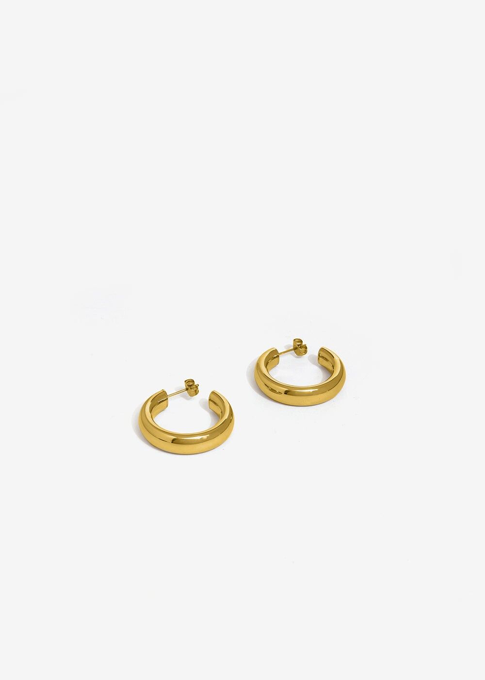 PETITES BOUCLES D'OREILLES CRÉOLES TUBULAIRES EN OR