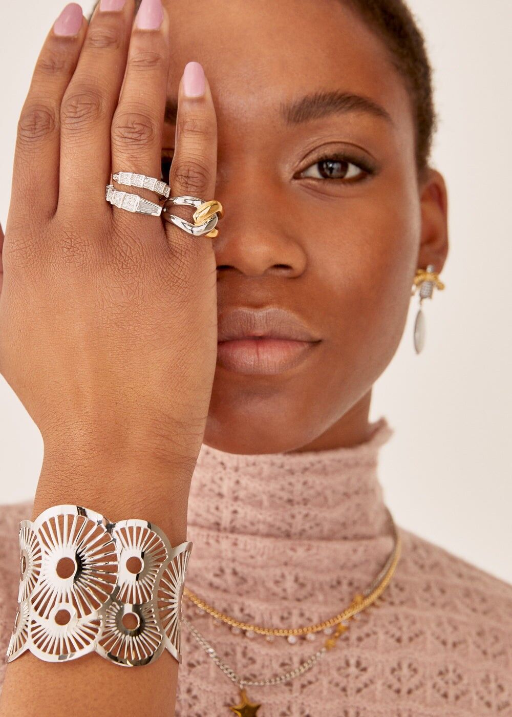 BAGUE SERPENT ZULA EN ARGENT AVEC ZIRCON PLAQUÉ OR 14KT