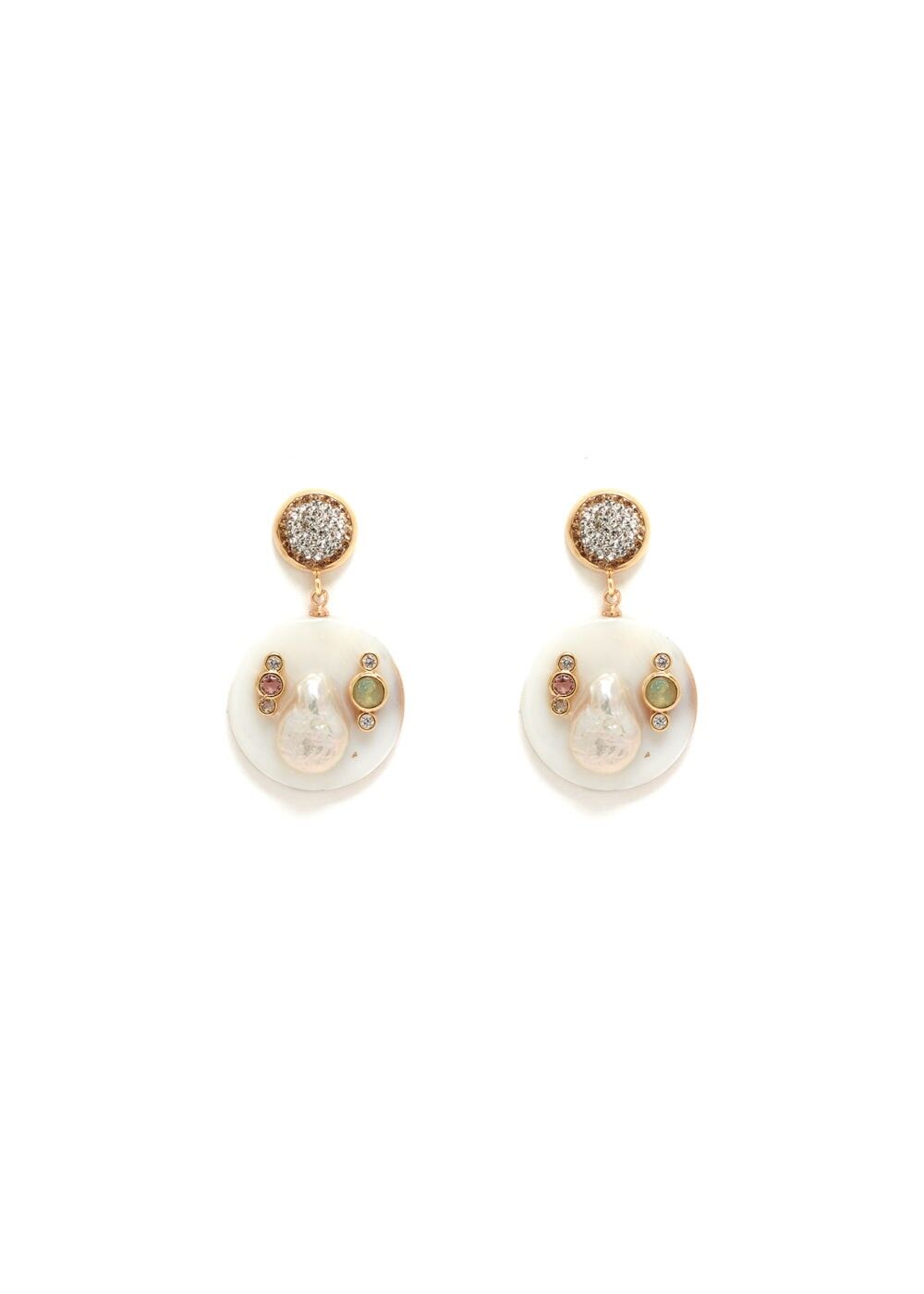 BOUCLES D'OREILLES ZEAL EN NACRE PLAQUÉES OR 14KT