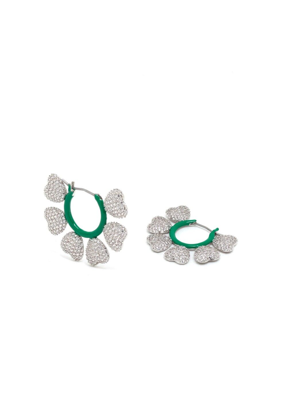 VOLA EARRINGS WITH GREEN HEARTS