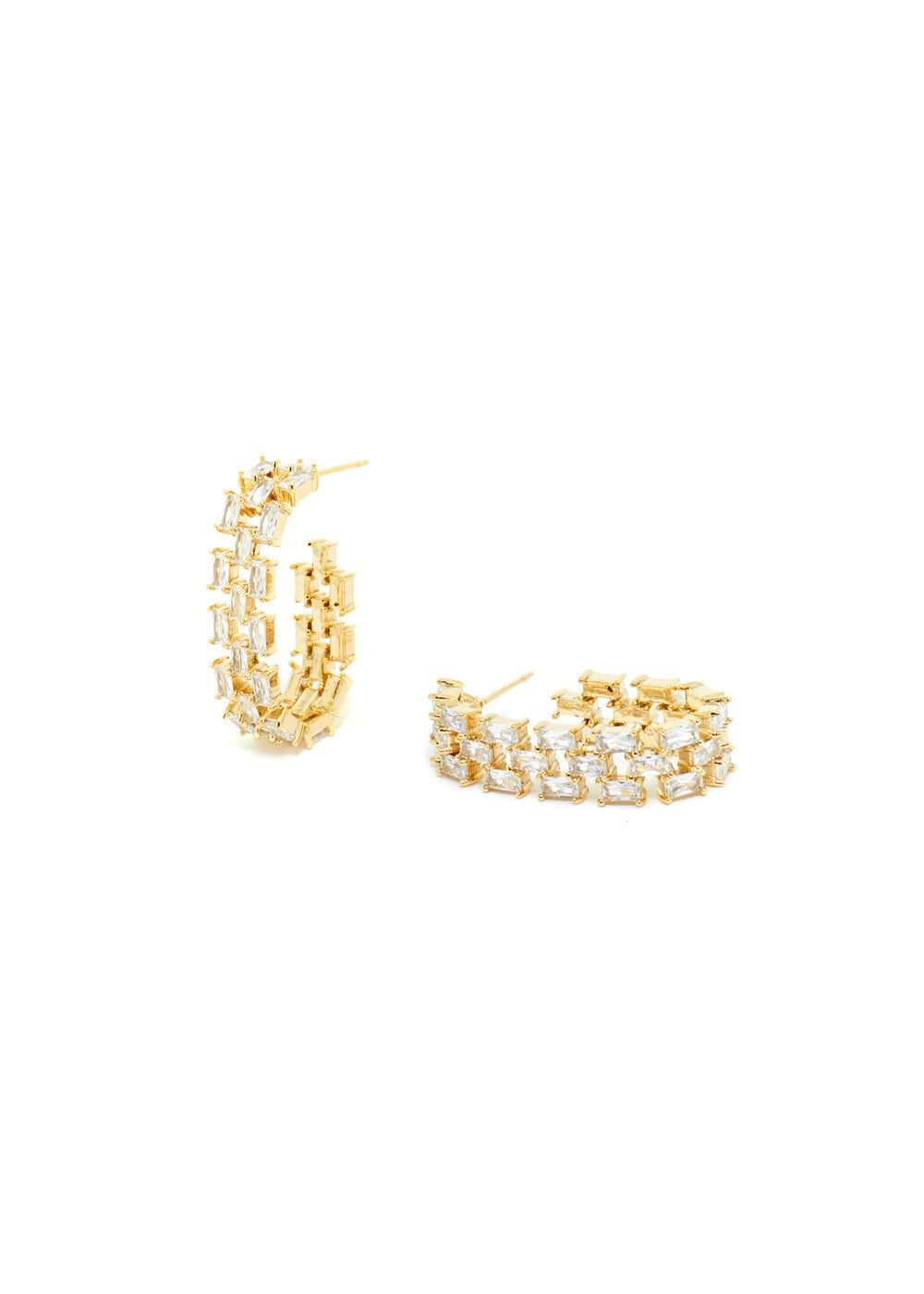 BOUCLES D'OREILLES TANIA ZIRCON PLAQUÉ OR 14KT