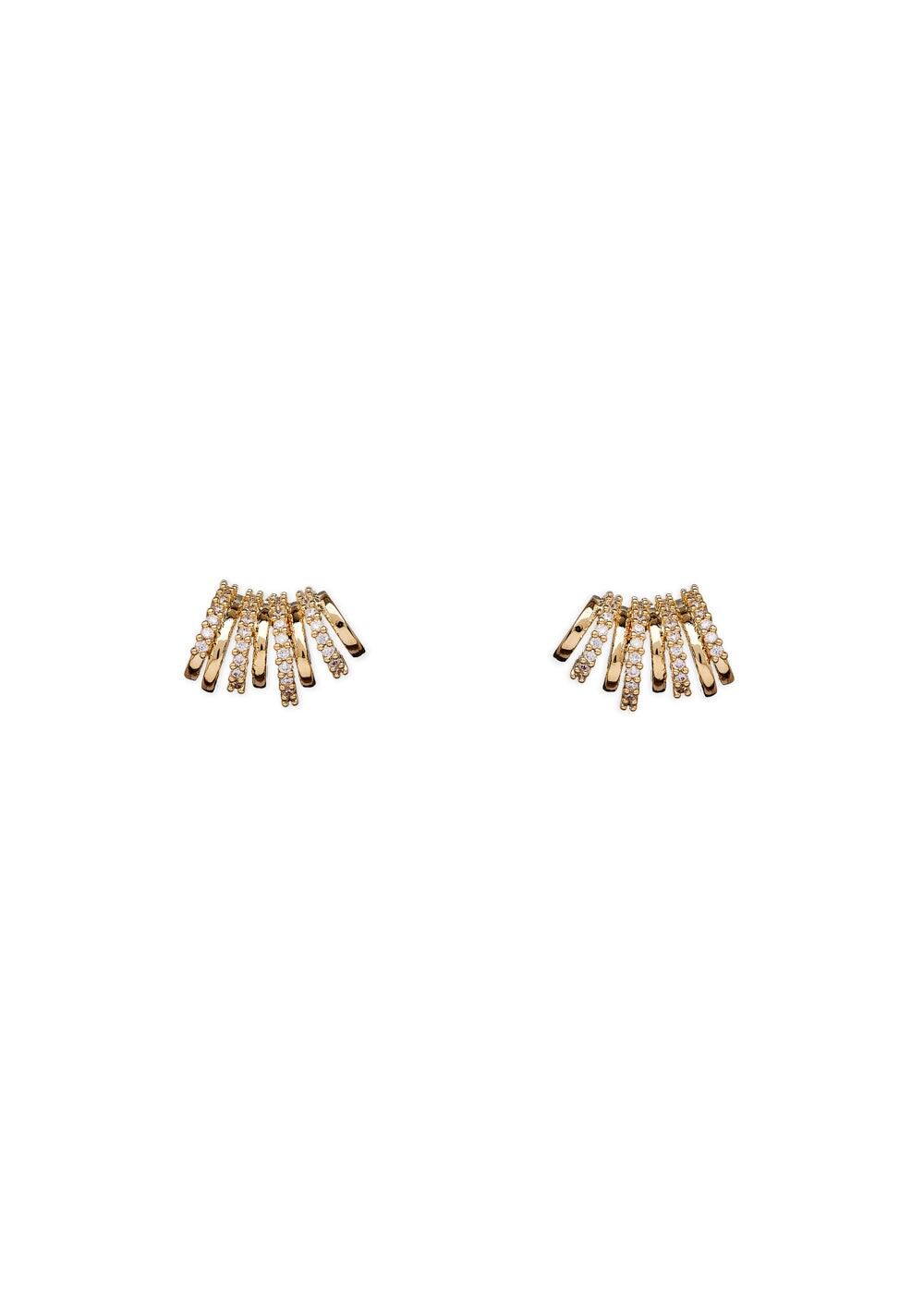 BOUCLES D'OREILLES ZIRCON PLAQUÉ OR 14KT
