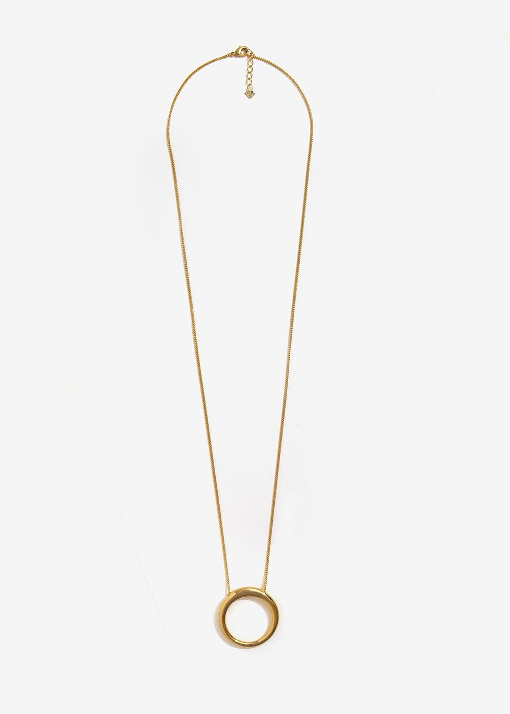 LONG COLLIER EN OR AVEC CERCLE