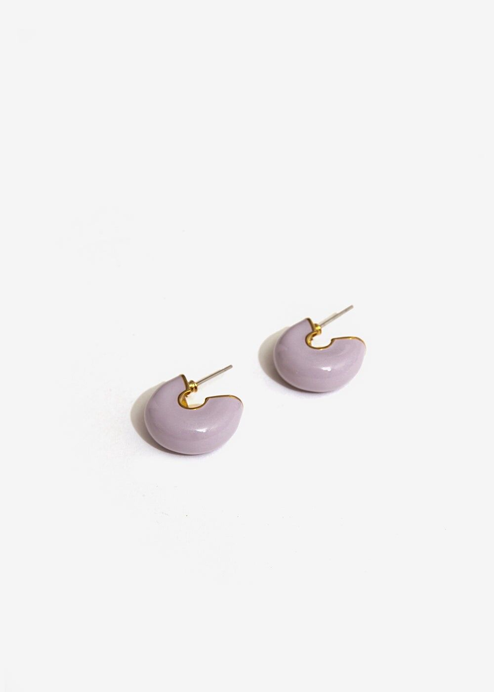 SMALL LILAC HOOP EARRINGS