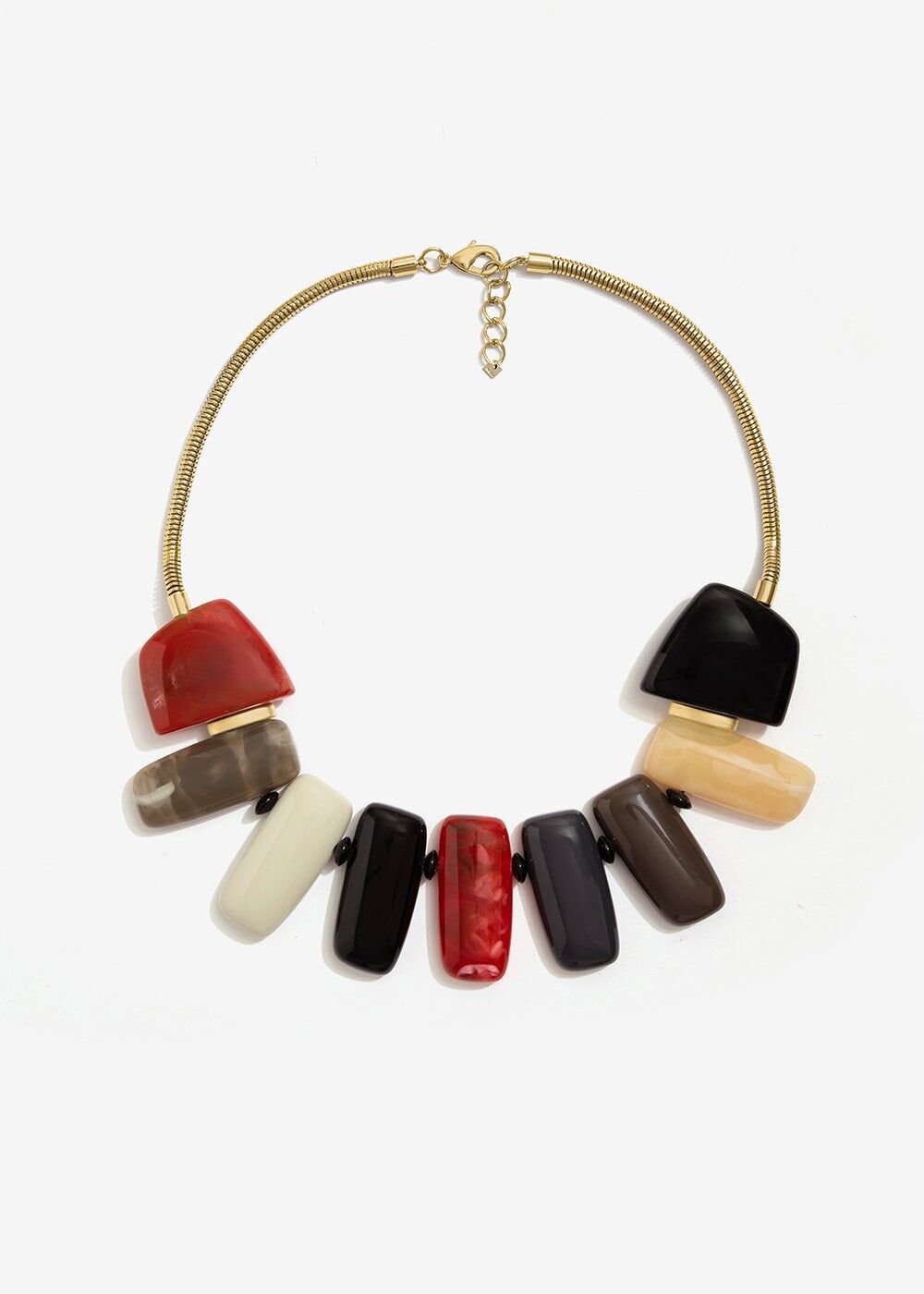 COLLIER COURT AVEC PIERRES EN RÉSINE