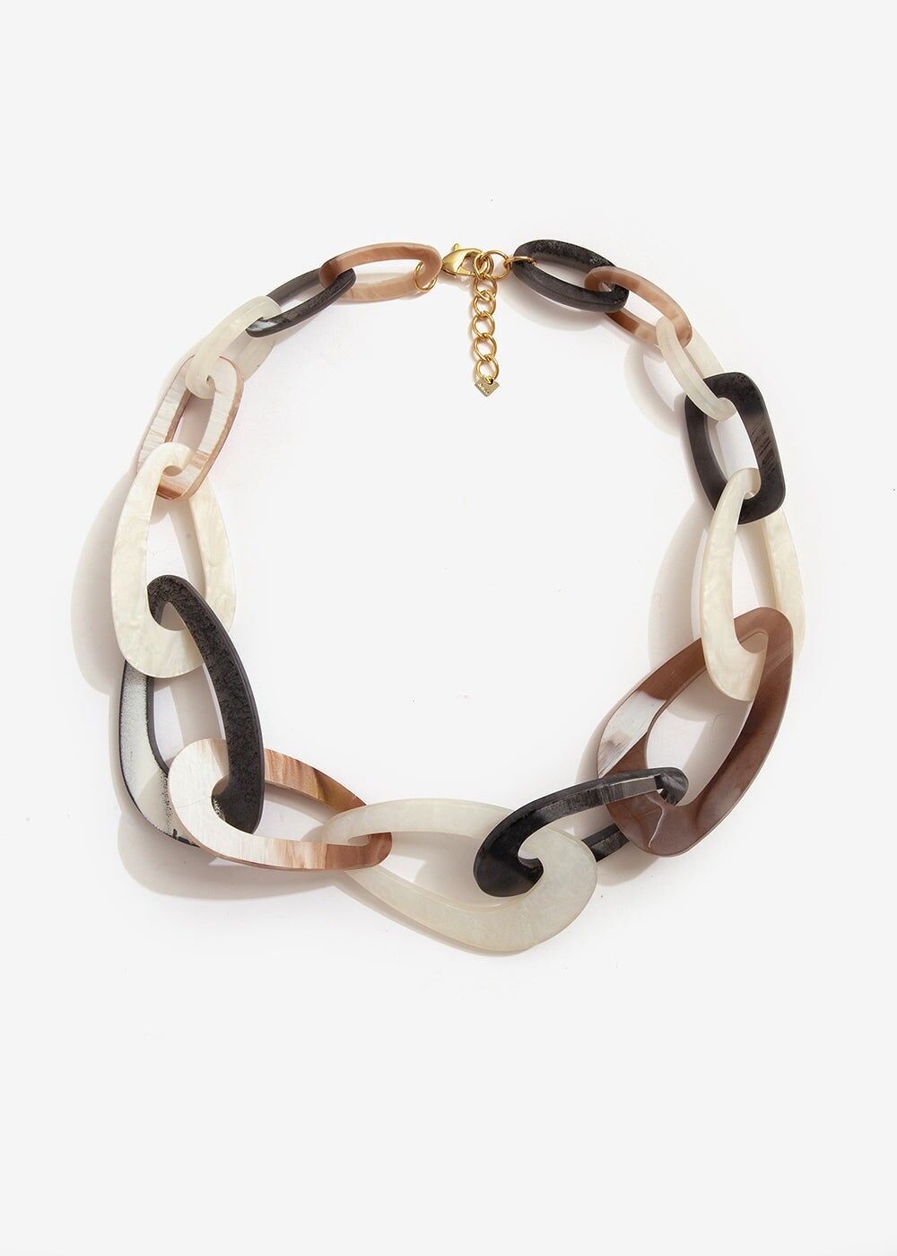 GRAY AND WHITE RESIN CHAIN NECKLACE