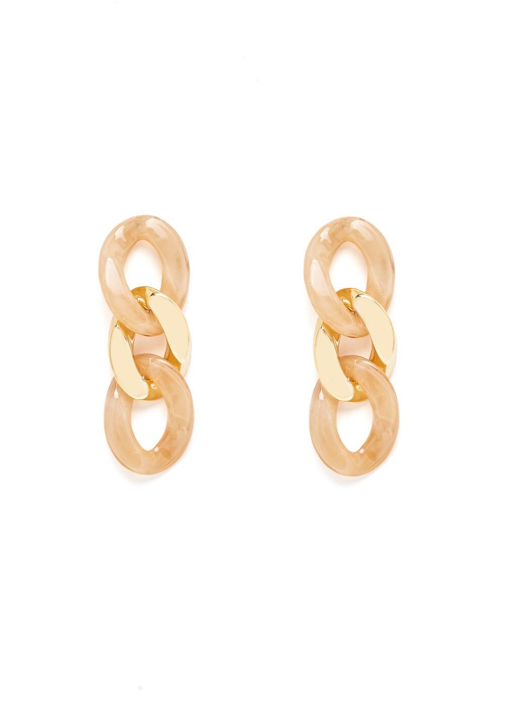 BOUCLES D'OREILLES FRANCI LONGUE CHAÎNE EN RÉSINE BEIGE