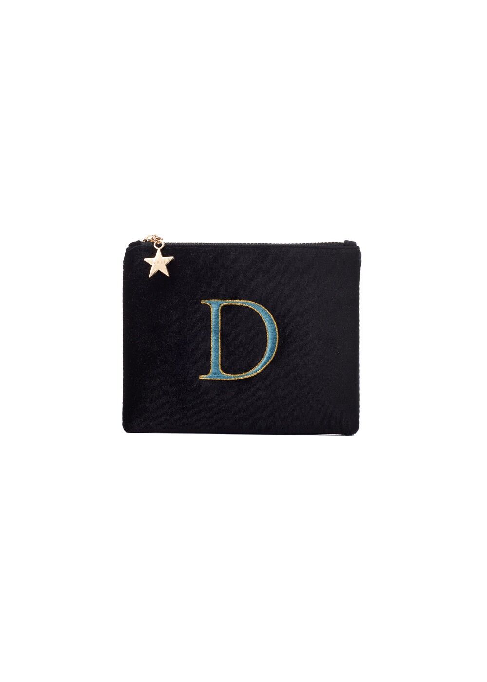 KLEINE SAMTCLUTCH BUCHSTABE D