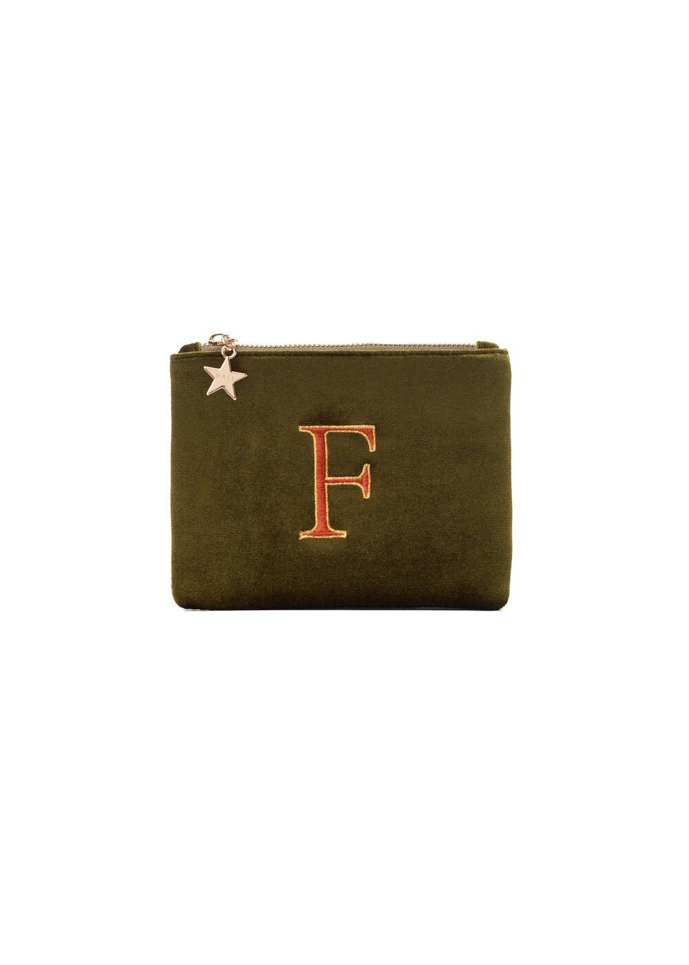 KLEINE SAMTCLUTCH BUCHSTABE F