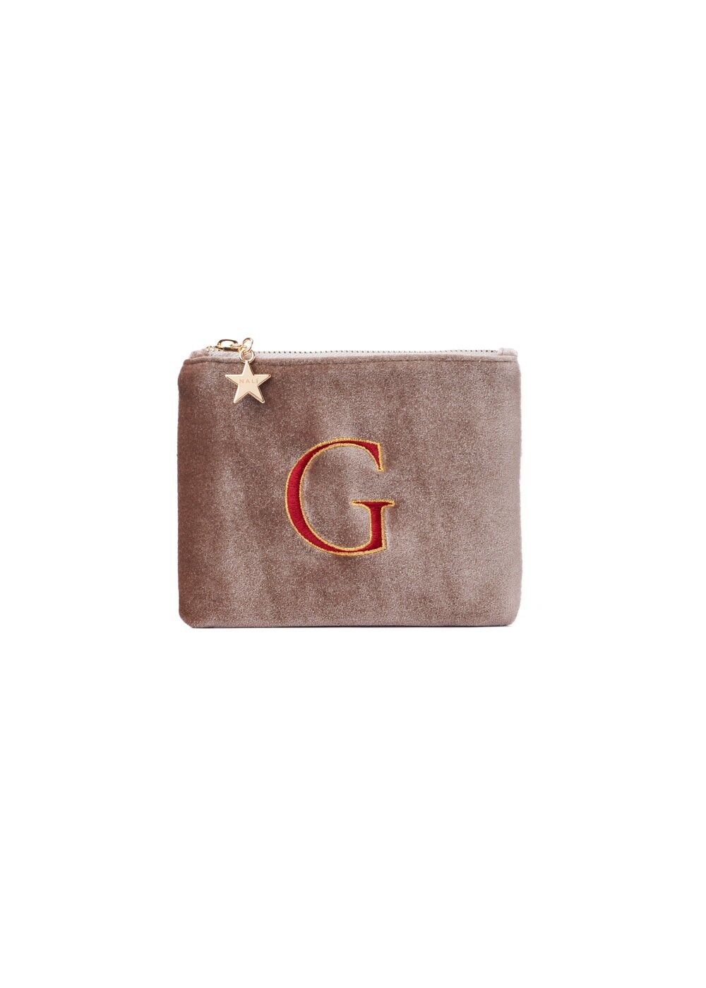 SMALL VELVET CLUTCH LETTER G