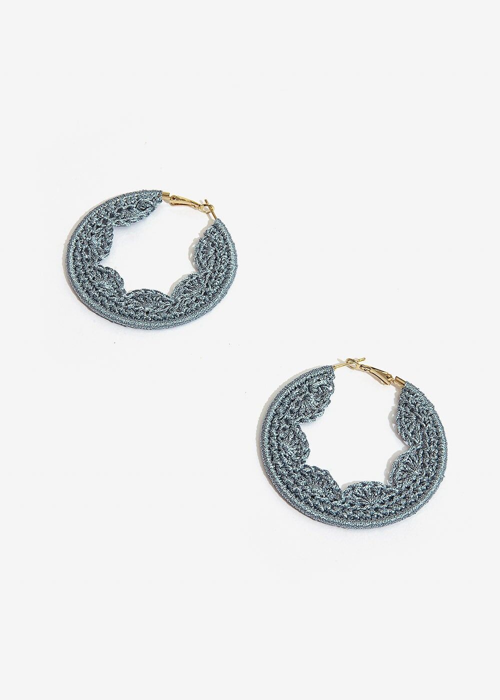 LARGE LIGHT BLUE CROCHET EARRINGS