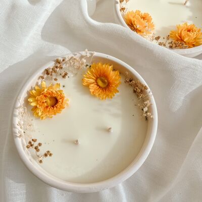 Flowered candle - Fresh linen