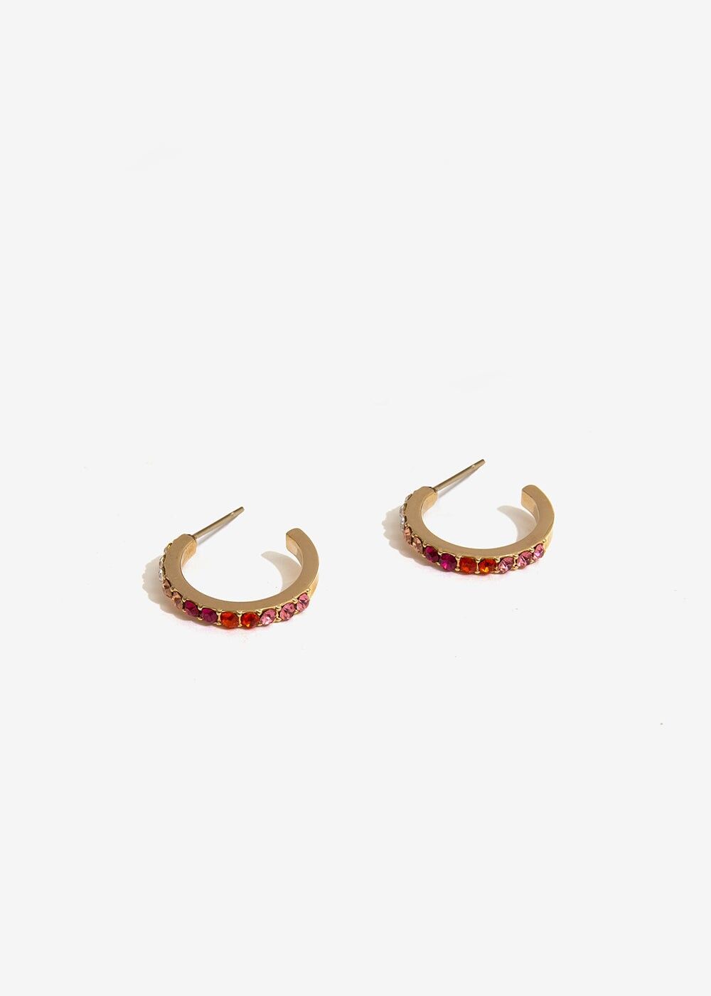 HOOP EARRINGS WITH FUCHSIA CRYSTALS
