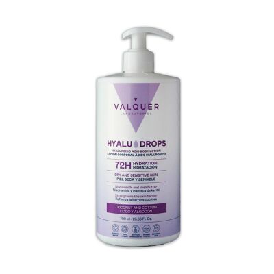 Lait Corps Hyaludrops Noix de Coco et Coton – Hydratation 72H – 700 ml