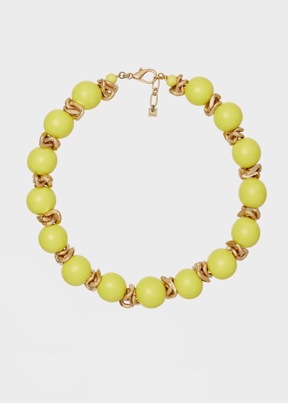 IRIS NECKLACE W/ YELLOW WOODEN BEADS