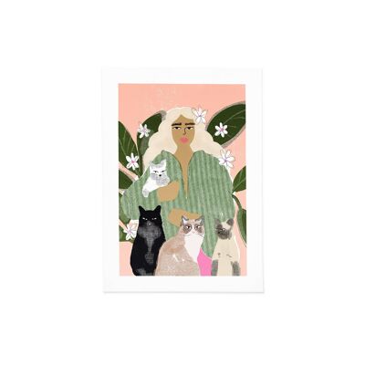 Crazy Cat Lady - Art Print (size A4)