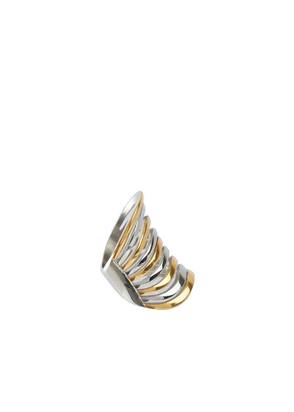 GOLD & SILBER HIGH BAND RINGFLECKE. STAHL