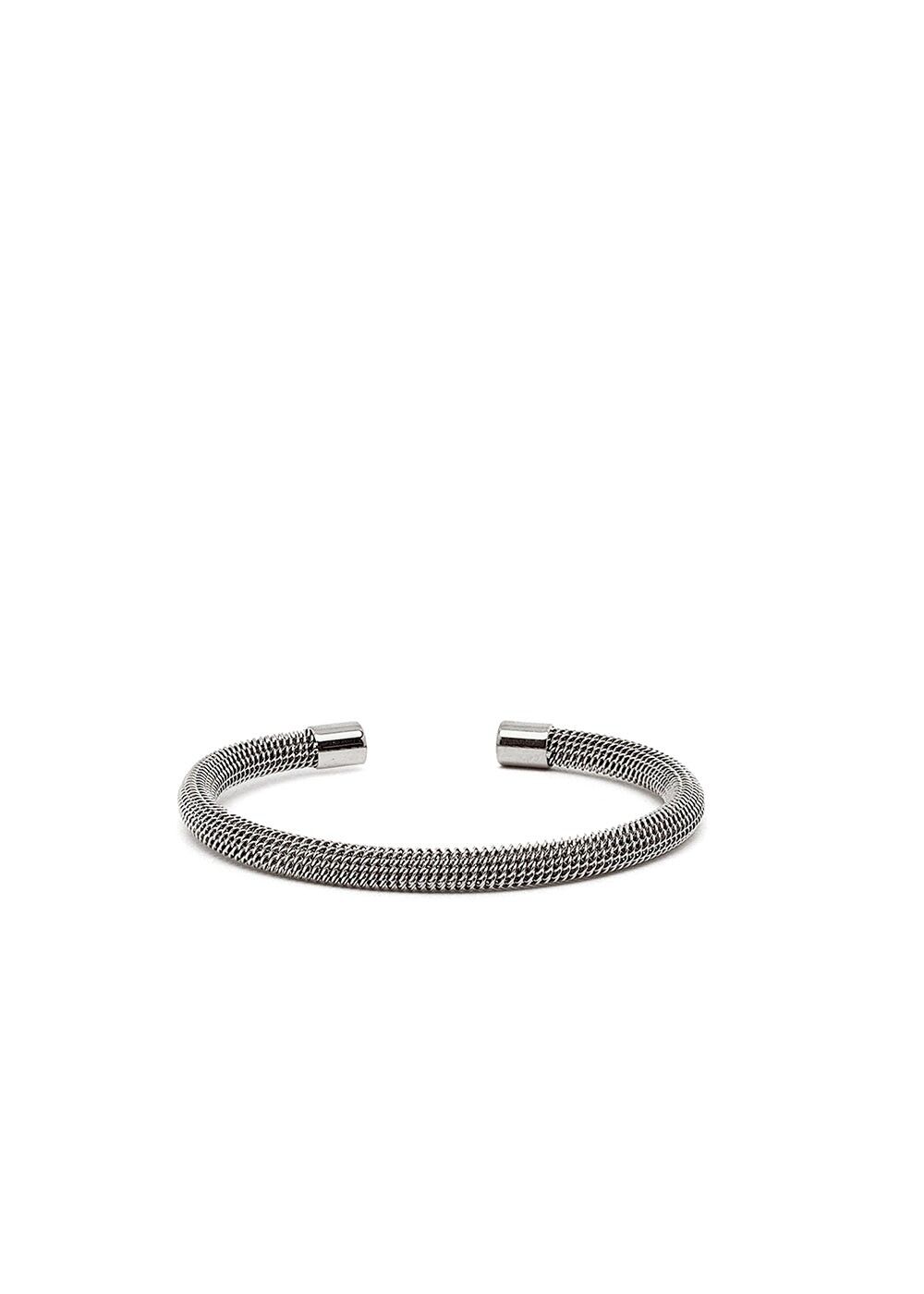 SILVER TUBULAR OPEN BANGLE
