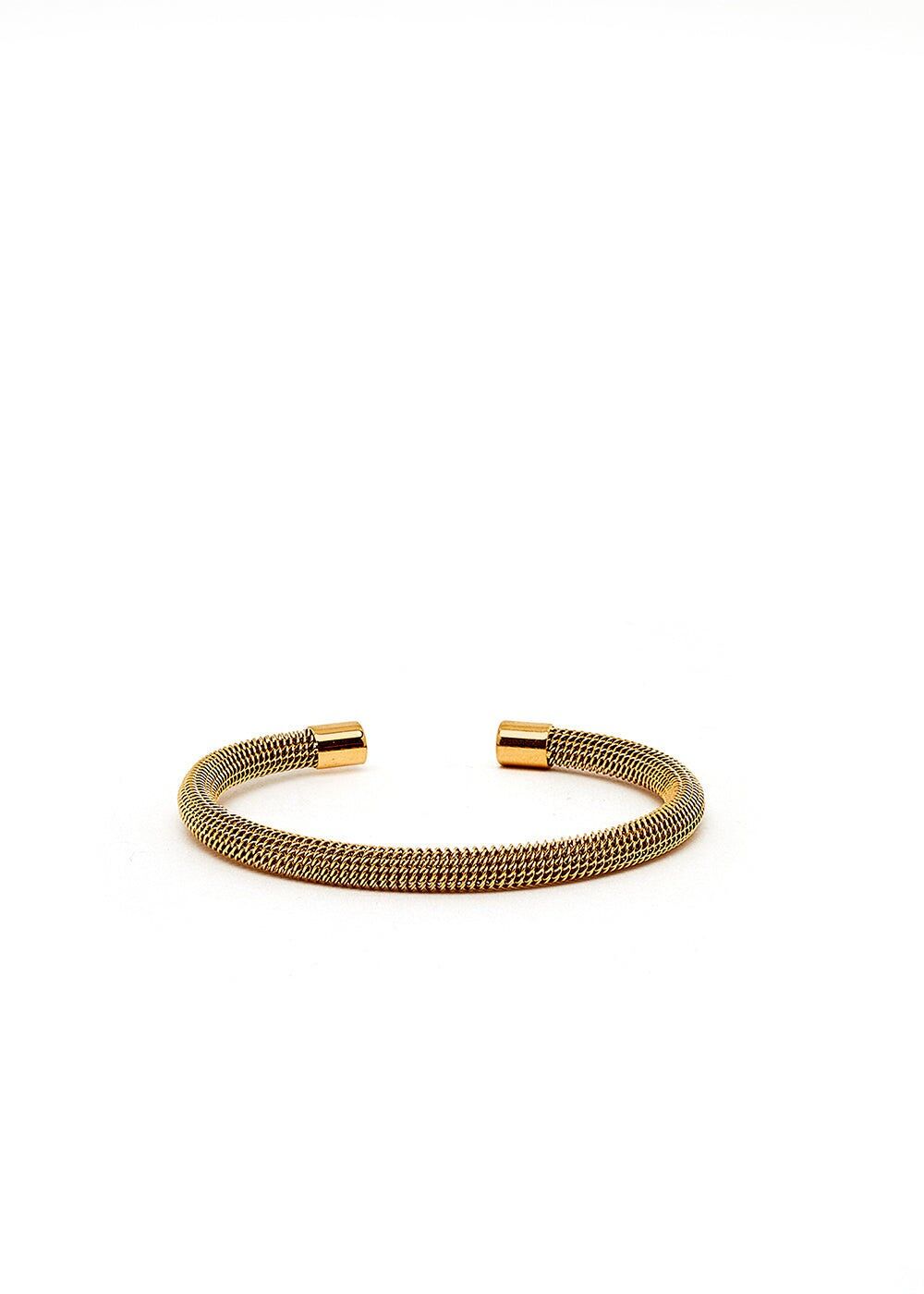 GOLD TUBULAR OPEN BANGLE