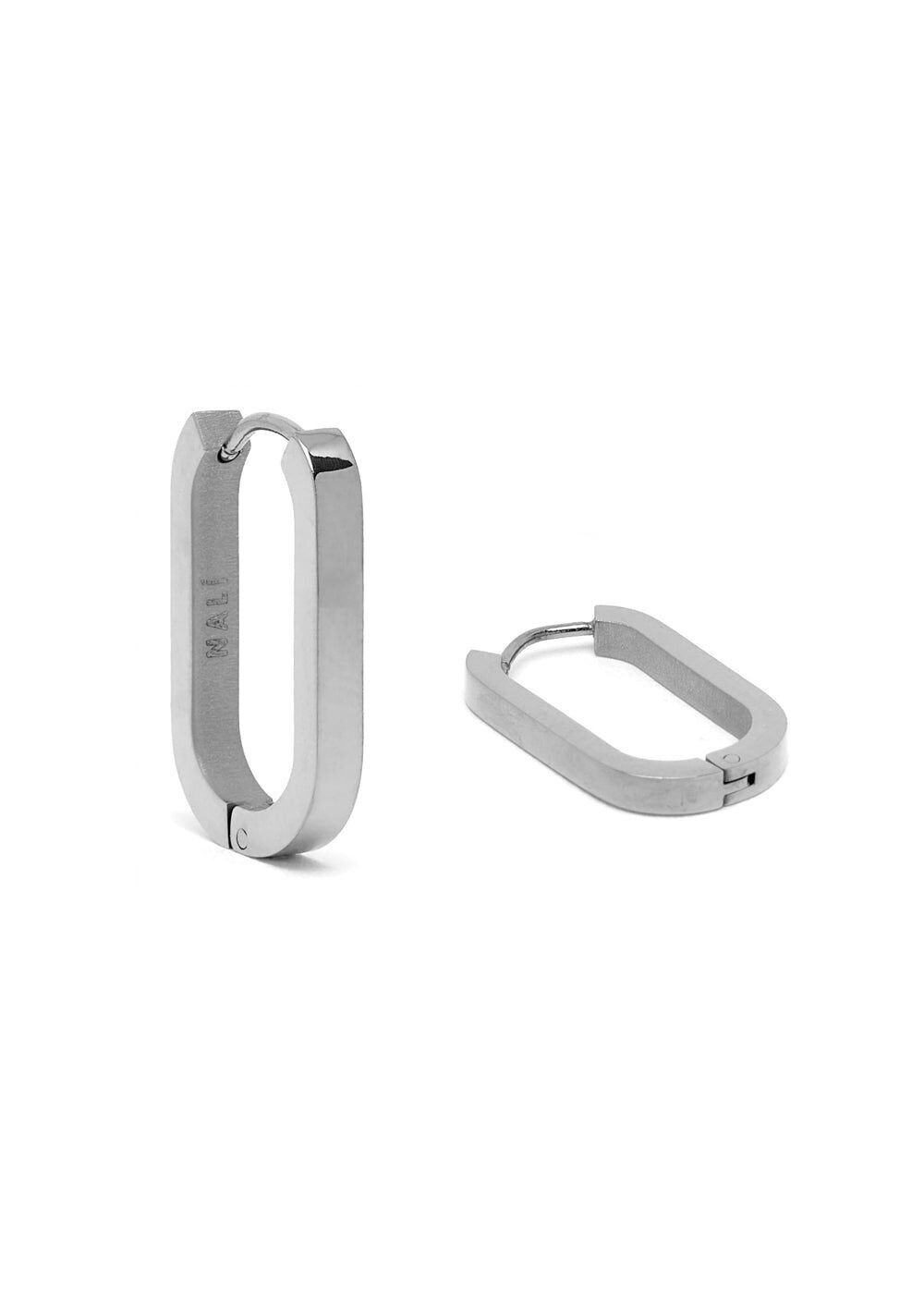 PENDIENTES DIDI PLATA OVALADA MANCHA. ACERO