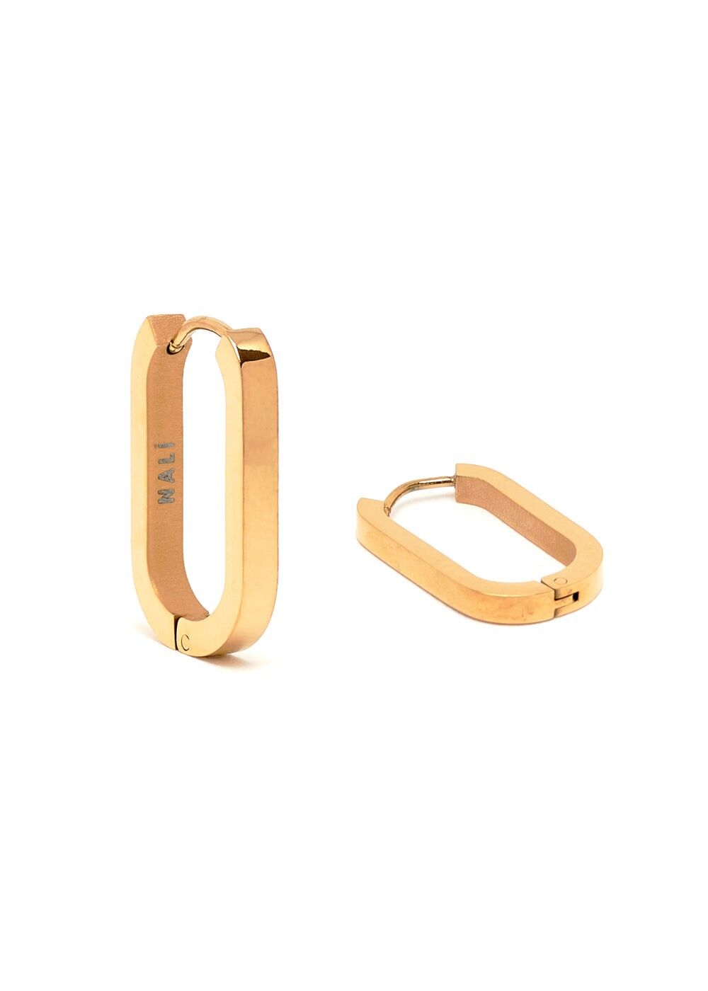 PENDIENTES DIDI OVAL ORO MANCHA. ACERO